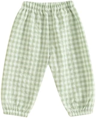 Checkered Baby Pants with Elastic Waistband