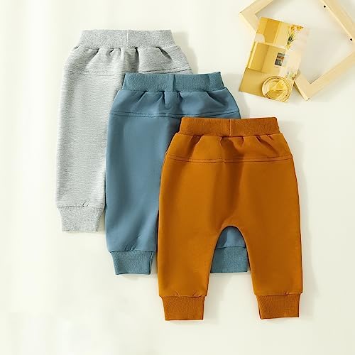 3-Piece Toddler Boys Solid Cargo Pants