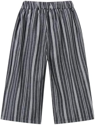 LittleSpring Boys Girls Striped Wide Leg Pants for Kids