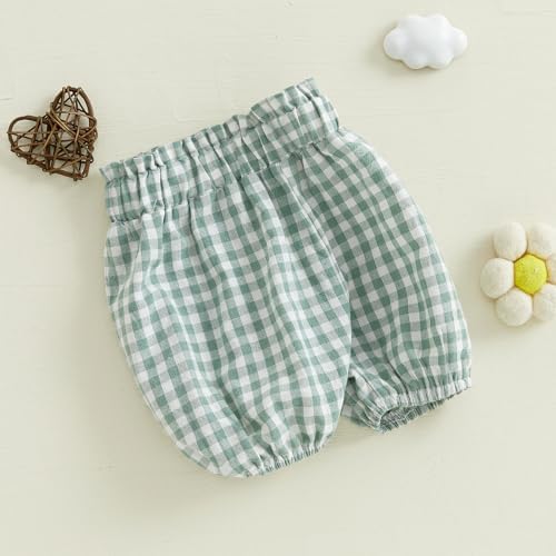 Xiaodriceee Plaid Ruffled Shorts for Babies Summer Fun Elastic Waist