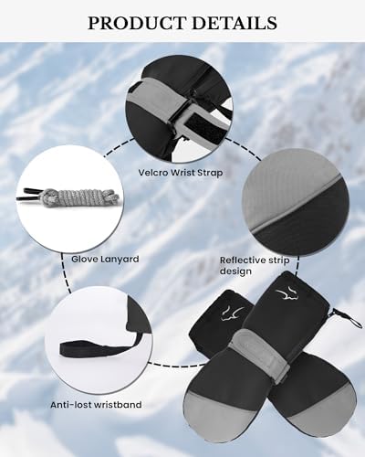 Caracaleap Toddler Kids Waterproof Snow Mittens