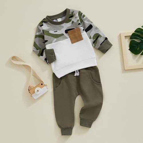 Pudcoco Toddler Fall Winter Camouflage outfit