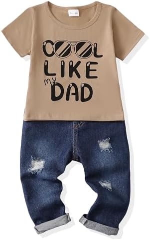 NZRVAWS Baby Boys Ripped Jeans Sets Toddler Clothing