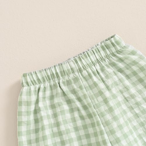 Checkered Baby Pants with Elastic Waistband