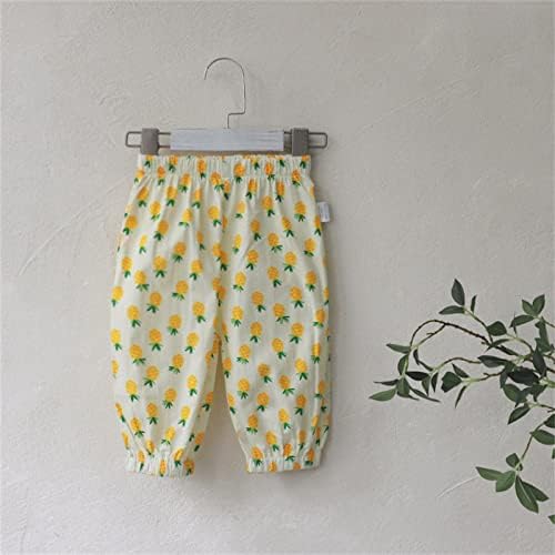 Long Bloomers Cotton Linen Trousers Elastic Waist Cartoon Print Soft Spring Fall