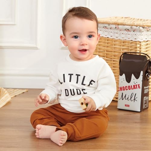 Murnouche Toddler Fall Winter Boys Crewneck Sweatshirt Joggers Set
