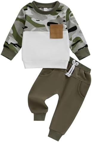 Pudcoco Toddler Fall Winter Camouflage outfit