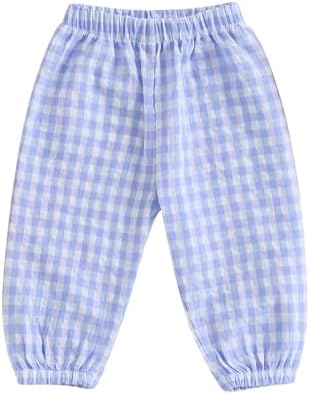 Toddler Plaid Linen Harem Pants for Boys Girls