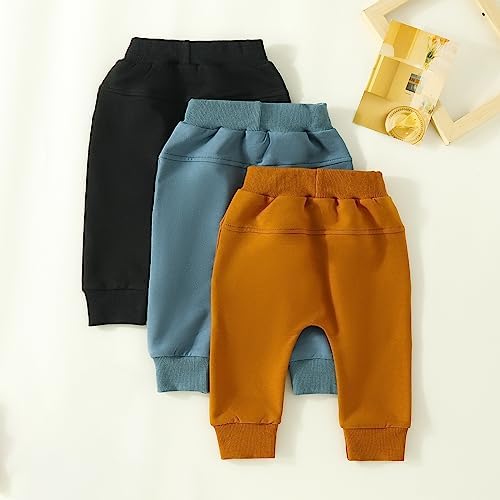 3-Pack Cotton Toddler Pants Animated Elastic Waist
