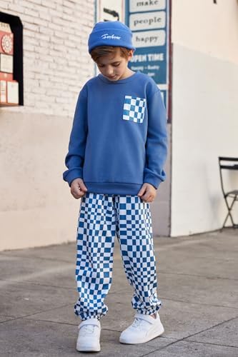 Arshiner Boys Fleece Sweatshirt Pants Outfit Set