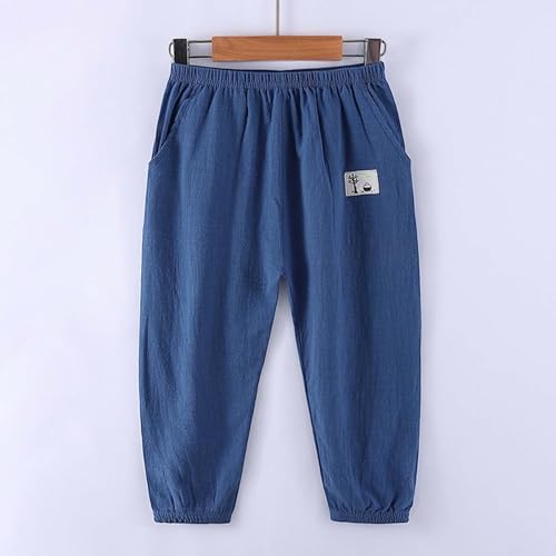 Toddler Boy Girl Soft Cotton Linen Sweatpants