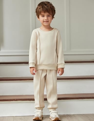 Arshiner Boys Round Neck Long Sleeve Set Trendy Cozy for Kids
