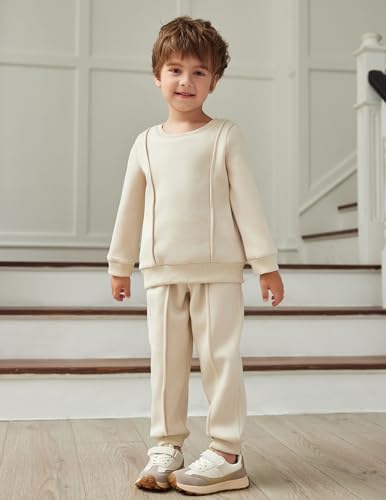 Arshiner Boys Round Neck Long Sleeve Set Trendy Cozy for Kids