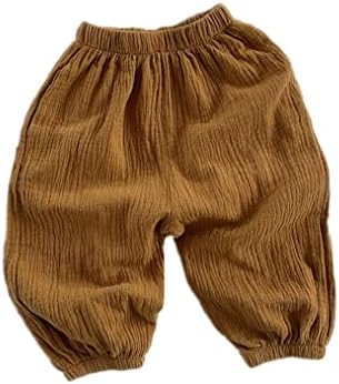 LNICEAR Toddler Cotton Linen Pants for Boys Lightweight Comfort