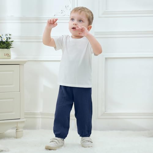 Unikaka 3-Pack Baby Boys Cotton Harem Pants Toddler Jogger