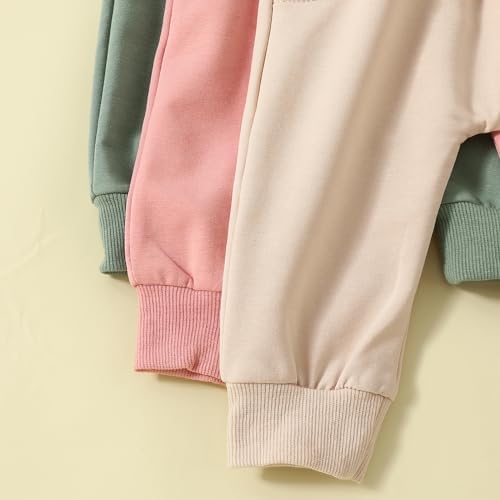 Comfortable Stylish Solid Color sweatpants for toddlers - Lightweight stretchy breathableAdjustable waist3-packs