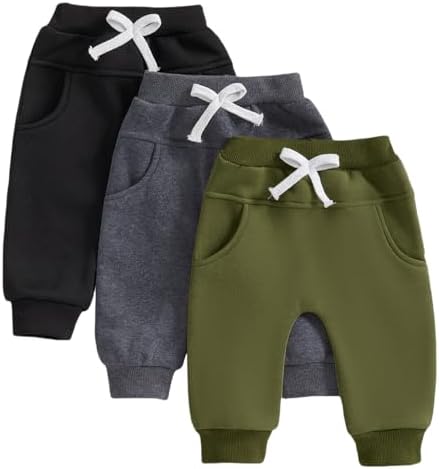 Premium Toddler Pull-On Jogger Pants for Boys Soft Stretchy Pants
