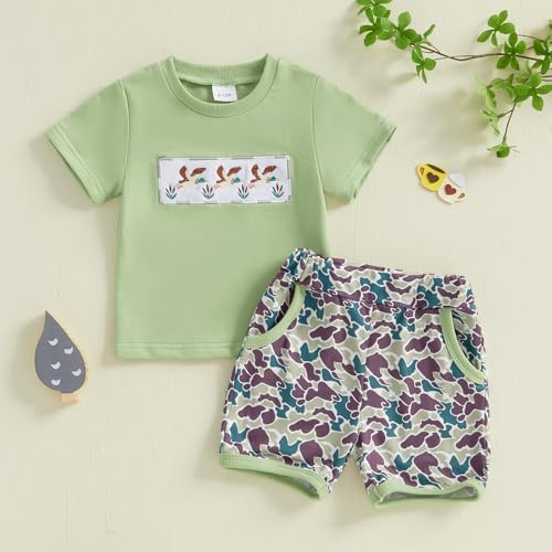 Duck Embroidered Outfit for Toddlers
