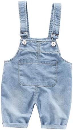 Hfolob Baby Boys Girls Denim Suspender Trousers