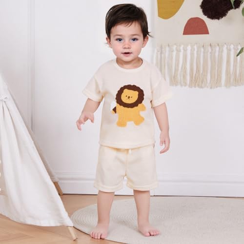 Flip-Flop Style toddler Boy summer outfit with EMBARc BeigePink