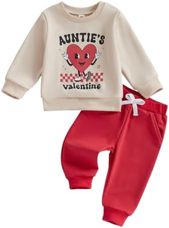 Canis toddler boys Valentines Day sweatshirt and jogger pants set