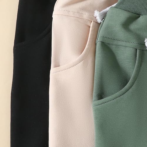Baby Boys Sweatpants 3 Pack Solid Elastic Waist Jogger Pants Fall Winter printlns