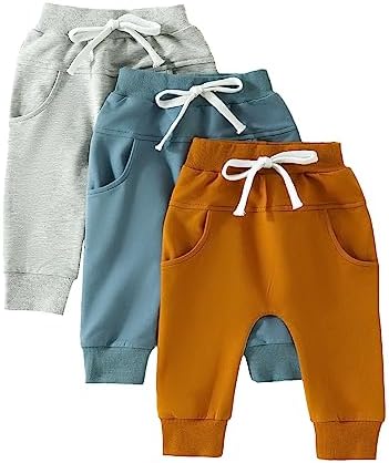 3-Piece Toddler Boys Solid Cargo Pants