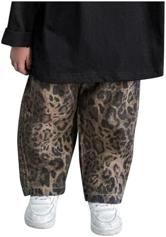 Little Baby Boys Leopard Denim Pants Y2K Streetwear Bottoms
