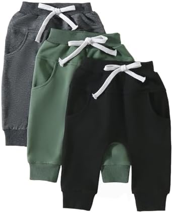 3 Pack Toddler Boy Girl Cotton Pants