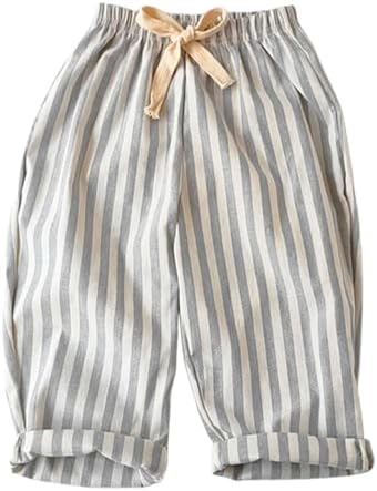 Elegant Striped Linen Haram Pants for Kids