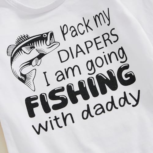 Lamuusaa Newborn Baby Boy Fall Fishing Outfit Romper Set