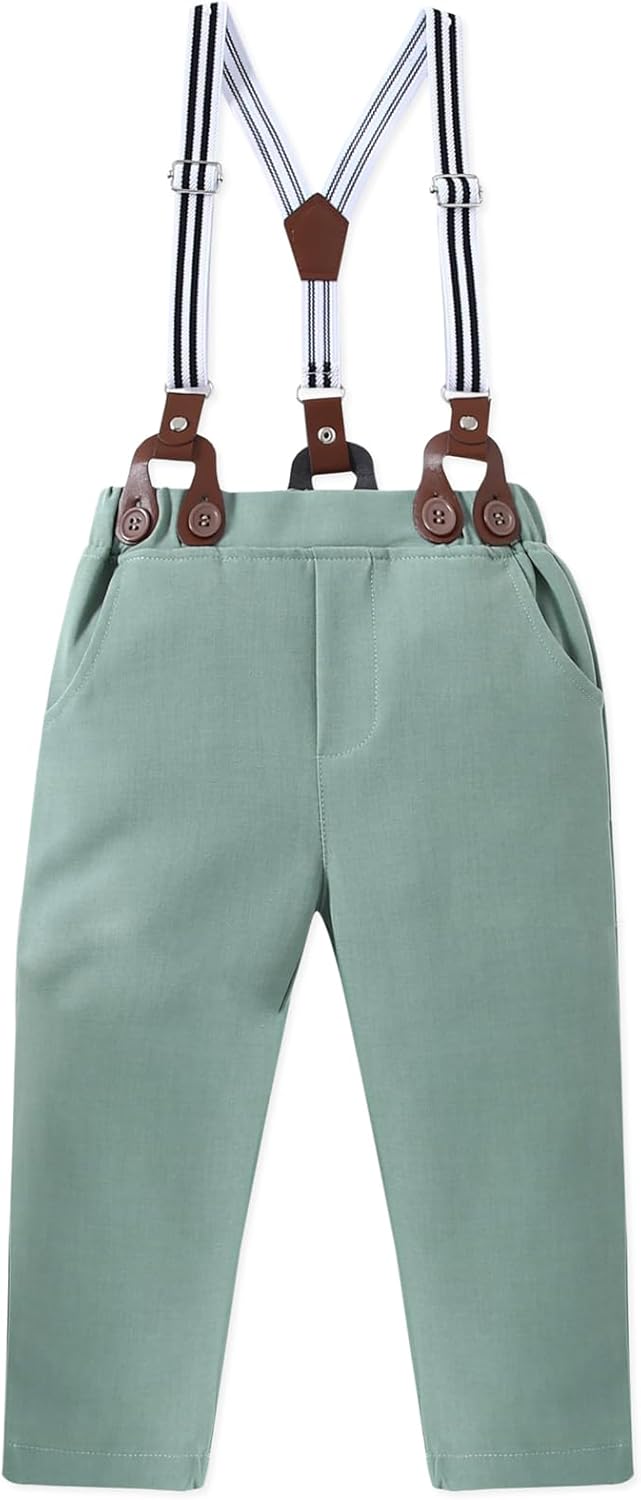 SANGTREE Boys Seasonal Two-Piece Set with suspenders for growing Little Boys
