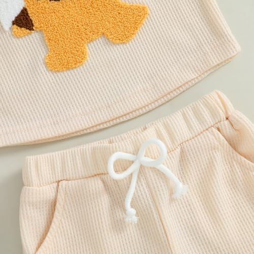 Flip-Flop Style toddler Boy summer outfit with EMBARc BeigePink