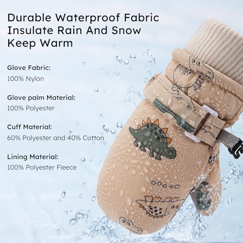 Reusable Toddler Snow Mittens for Boys and Girls