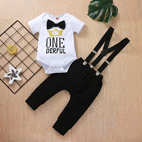 LUZOZEZO Baby Boy 1st Birthday Romper Pants Set