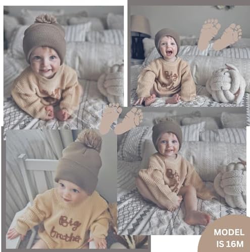 Chloeien Baby Beanie with Pom Pom Trim For Baby Boys