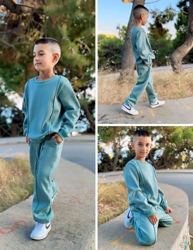 Arshiner Boys Round Neck Sweater Pants Set