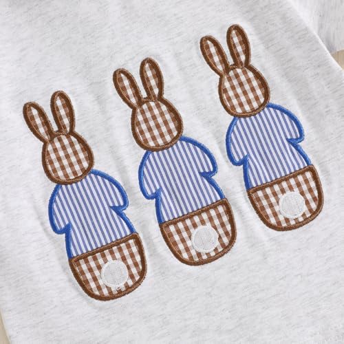 Mubineo T-Shirt Plaid Toddler Summer Bunny Set