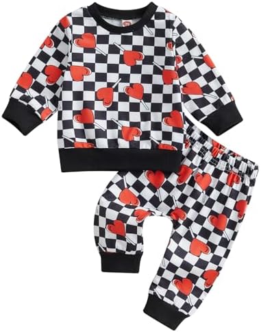 Stylish Valentines Day sweatshirt and pants combo for toddlers