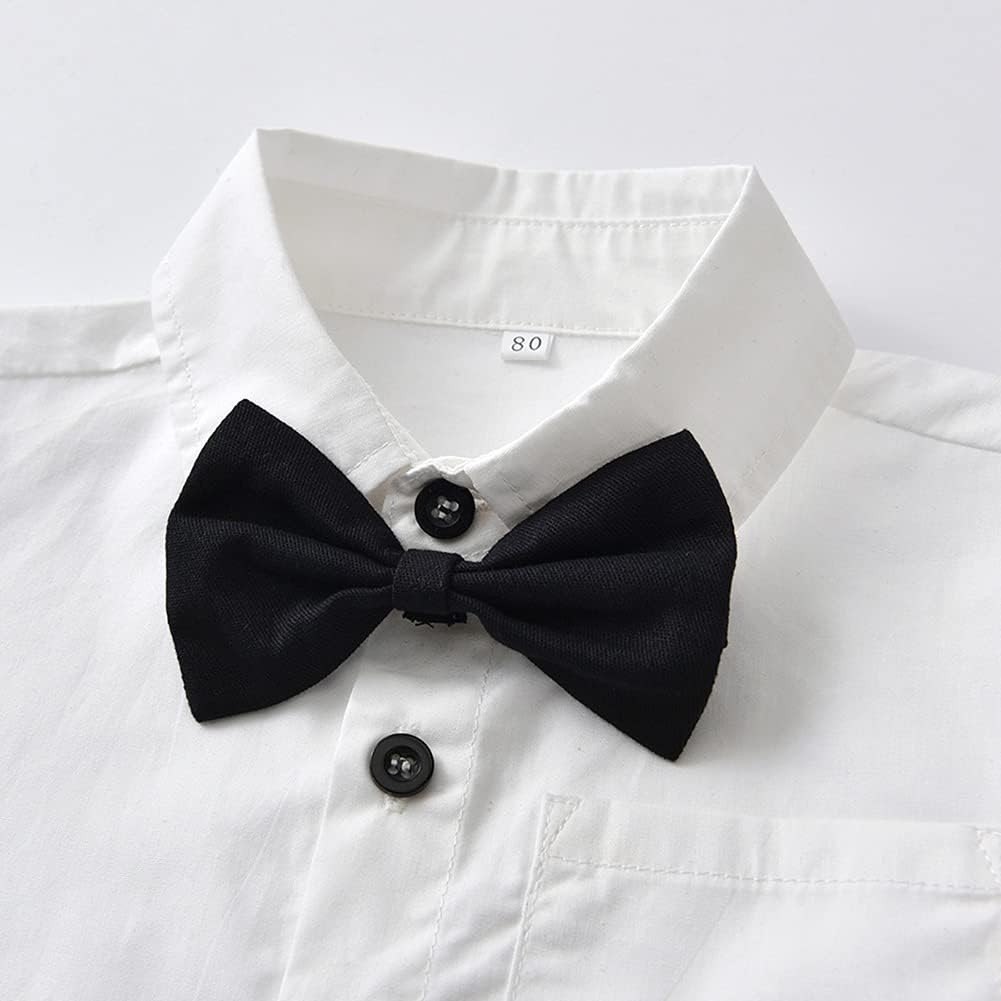 IDOPIP Toddler 1st Christmas Groom GOWN Tuxedo Hiring Retro Adorable Overalls