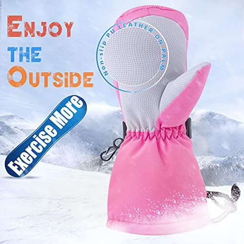 BAVST Waterproof Kids Gloves for Winter Sports Ages 1-5