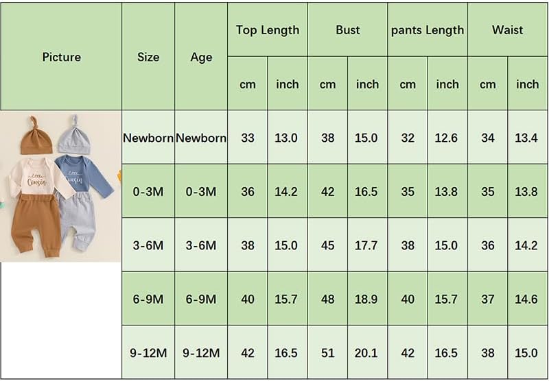 Newborn Baby Boy Fall Outfit Romper Pants Hat Set 3 Pcs