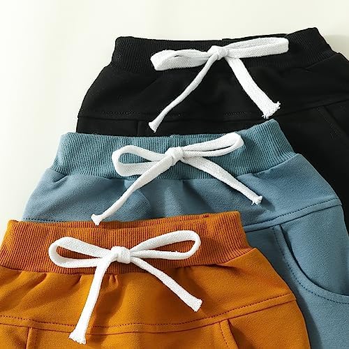 3-Pack Cotton Toddler Pants Animated Elastic Waist