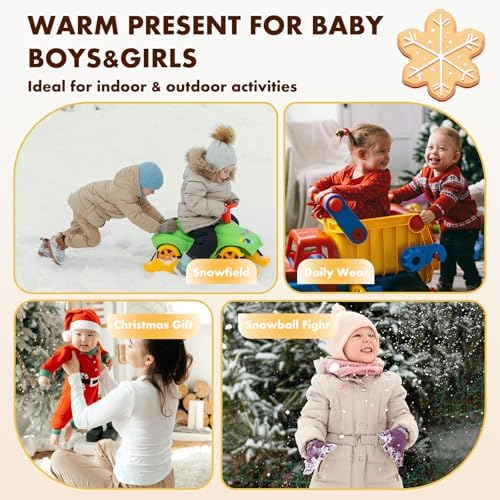 MniJiza Baby Winter Mittens Toddler Stretch Knit Gloves