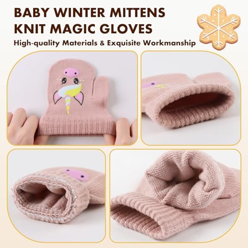 MniJiza Baby Winter Mittens Toddler Stretch Knit Gloves