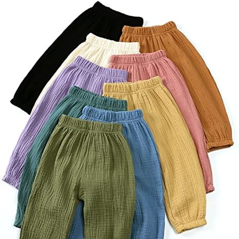 Toddler Kids Cotton Linen Elastic Waist Pants