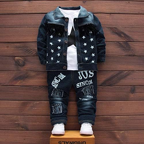3-Piece Complete Denim Jacket for Boys Fall Winter Style