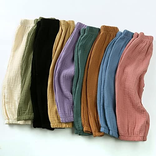 Toddler Kids Cotton Linen Elastic Waist Pants