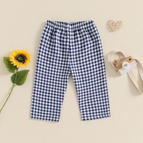 Biayx Baby Plaid Casual Pants