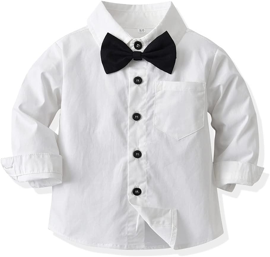 IDOPIP Toddler 1st Christmas Groom GOWN Tuxedo Hiring Retro Adorable Overalls